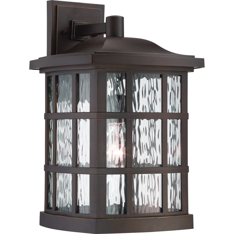 Quoizel Stonington 12in 1-Light Outdoor Wall Lantern | Traditional Palladian Bronze and Clear Water Glass | Front Porch & Entryway | Model SNN8411PN