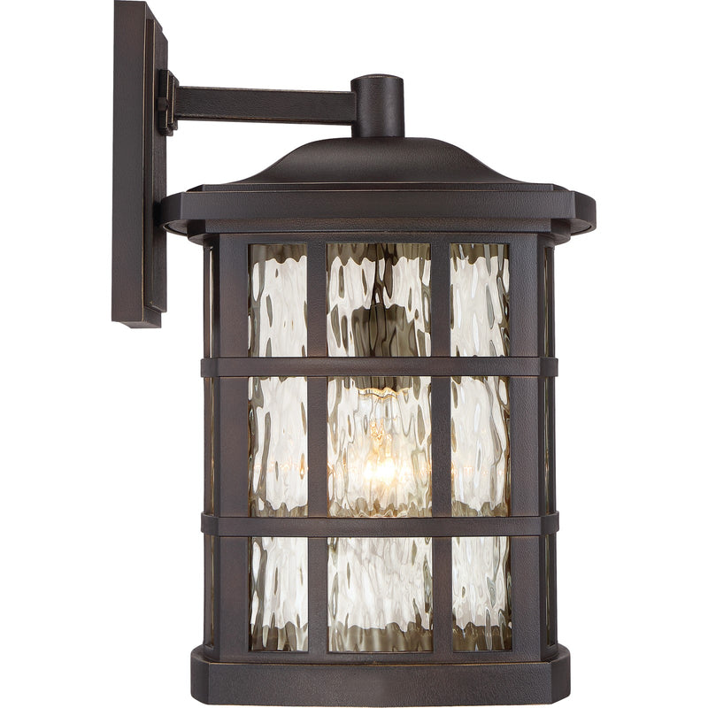 Quoizel Stonington 12in 1-Light Outdoor Wall Lantern | Traditional Palladian Bronze and Clear Water Glass | Front Porch & Entryway | Model SNN8411PN