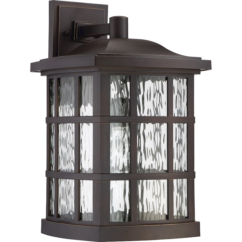 Quoizel Stonington 12in 1-Light Outdoor Wall Lantern | Traditional Palladian Bronze and Clear Water Glass | Front Porch & Entryway | Model SNN8411PN