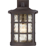 Quoizel Stonington 12in 1-Light Outdoor Wall Lantern | Traditional Palladian Bronze and Clear Water Glass | Front Porch & Entryway | Model SNN8411PN