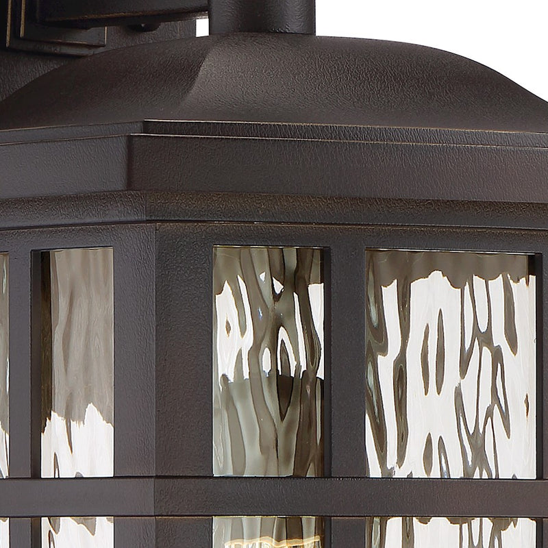 Quoizel Stonington 12in 1-Light Outdoor Wall Lantern | Traditional Palladian Bronze and Clear Water Glass | Front Porch & Entryway | Model SNN8411PN