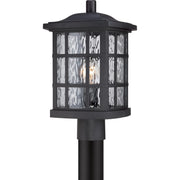 Quoizel Stonington 16in 1-Light Outdoor Lantern | Traditional Mystic Black and Clear Water Glass | Front Door & Porch | Model SNN9009K