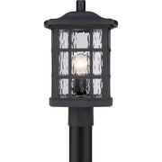 Quoizel Stonington 16in 1-Light Outdoor Lantern | Traditional Mystic Black and Clear Water Glass | Front Door & Porch | Model SNN9009K
