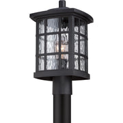 Quoizel Stonington 16in 1-Light Outdoor Lantern | Traditional Mystic Black and Clear Water Glass | Front Door & Porch | Model SNN9009K
