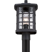 Quoizel Stonington 16in 1-Light Outdoor Lantern | Traditional Mystic Black and Clear Water Glass | Front Door & Porch | Model SNN9009K
