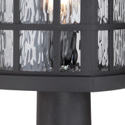 Quoizel Stonington 16in 1-Light Outdoor Lantern | Traditional Mystic Black and Clear Water Glass | Front Door & Porch | Model SNN9009K