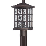 Quoizel Stonington 16in 1-Light Outdoor Lantern | Traditional Palladian Bronze and Clear Water Glass | Front Door & Porch | Model SNN9009PN