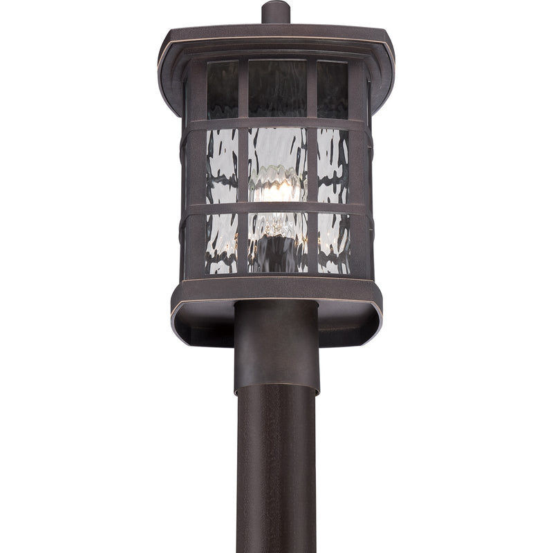 Quoizel Stonington 16in 1-Light Outdoor Lantern | Traditional Palladian Bronze and Clear Water Glass | Front Door & Porch | Model SNN9009PN