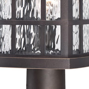 Quoizel Stonington 16in 1-Light Outdoor Lantern | Traditional Palladian Bronze and Clear Water Glass | Front Door & Porch | Model SNN9009PN