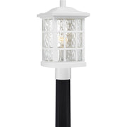 Quoizel Stonington 16in 1-Light Outdoor Lantern | Traditional Matte White and Clear Water Glass | Front Door & Porch | Model SNN9009W