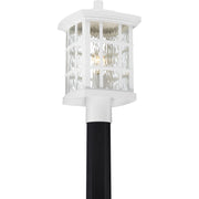 Quoizel Stonington 16in 1-Light Outdoor Lantern | Traditional Matte White and Clear Water Glass | Front Door & Porch | Model SNN9009W