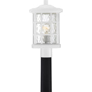 Quoizel Stonington 16in 1-Light Outdoor Lantern | Traditional Matte White and Clear Water Glass | Front Door & Porch | Model SNN9009W