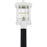 Quoizel Stonington 16in 1-Light Outdoor Lantern | Traditional Matte White and Clear Water Glass | Front Door & Porch | Model SNN9009W