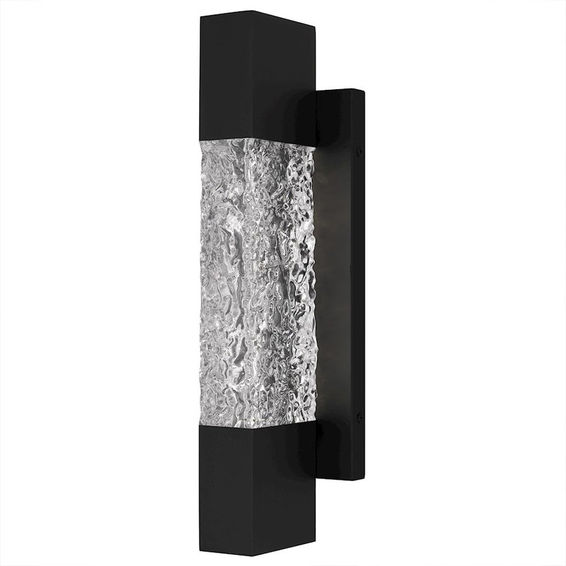 Quoizel Solace Lt 16" Outdoor Lantern, Black/Handmade Clear Text