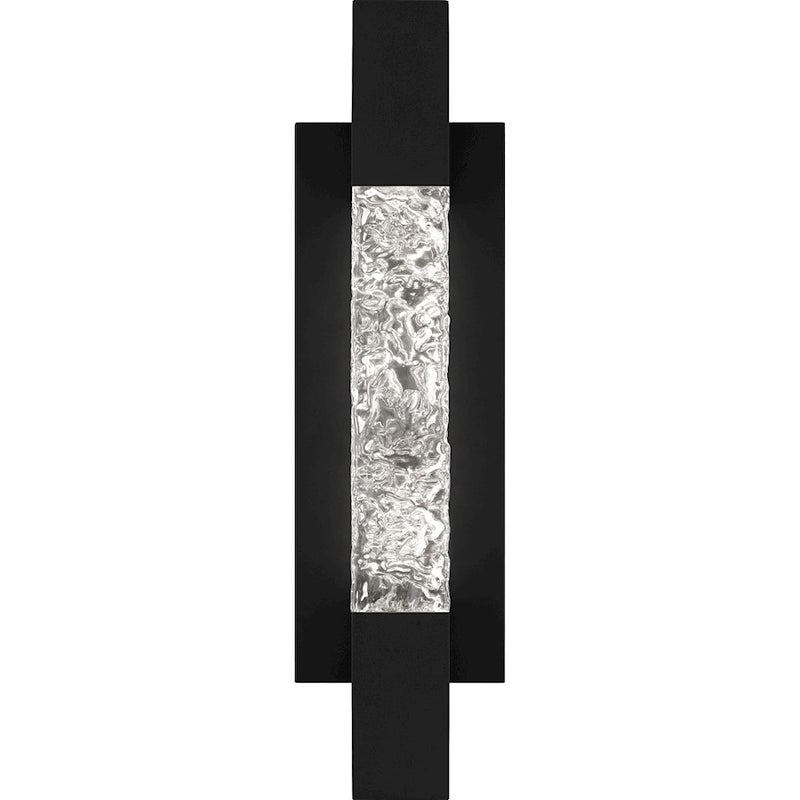 Quoizel Solace Lt 16" Outdoor Lantern, Black/Handmade Clear Text