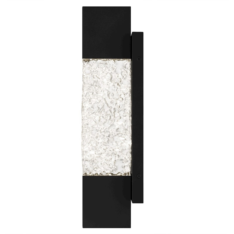 Quoizel Solace Lt 16" Outdoor Lantern, Black/Handmade Clear Text