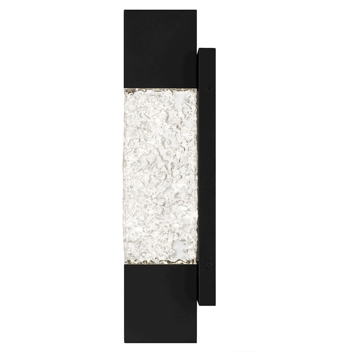 Quoizel Solace Lt 16" Outdoor Lantern, Black/Handmade Clear Text