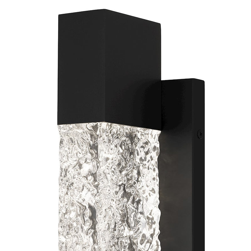 Quoizel Solace Lt 16" Outdoor Lantern, Black/Handmade Clear Text
