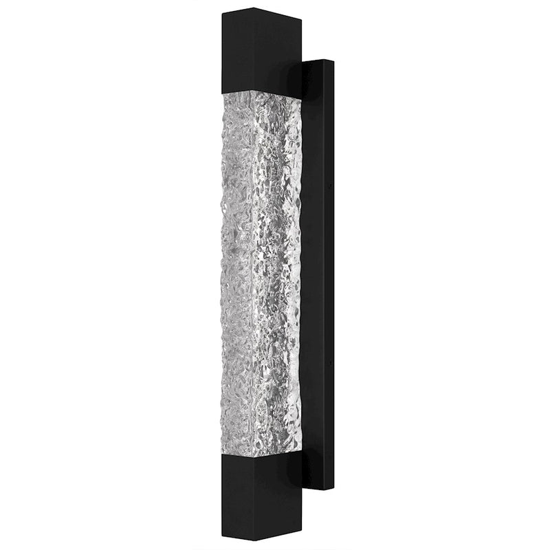 Quoizel Solace Lt 24" Outdoor Lantern, Black/Handmade Clear Text