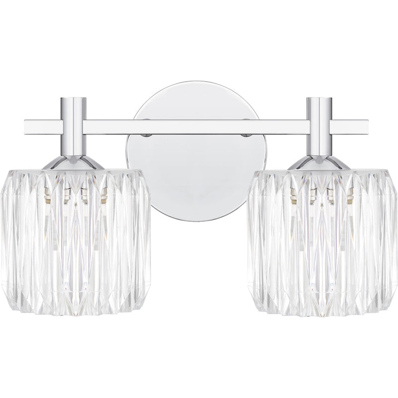 Quoizel Spade 2Light Bath Light, Polished Chrome/Clear Acrylic
