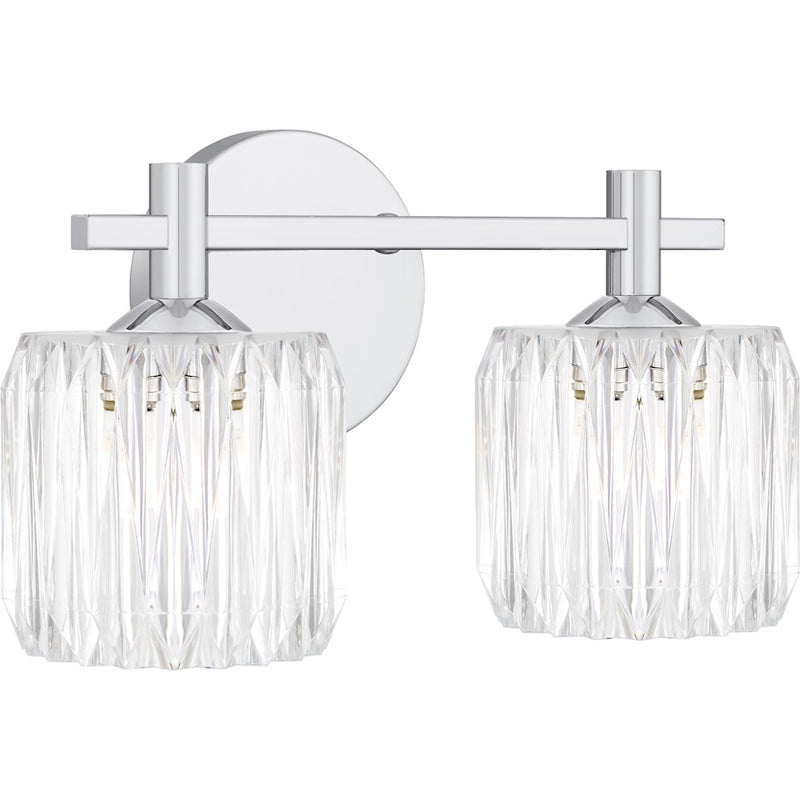 Quoizel Spade 2Light Bath Light, Polished Chrome/Clear Acrylic