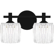 Quoizel Spade 2Light Bath Light, Matte Black/Clear Acrylic - SPD8614MBK