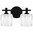 Quoizel Spade 2Light Bath Light, Matte Black/Clear Acrylic - SPD8614MBK