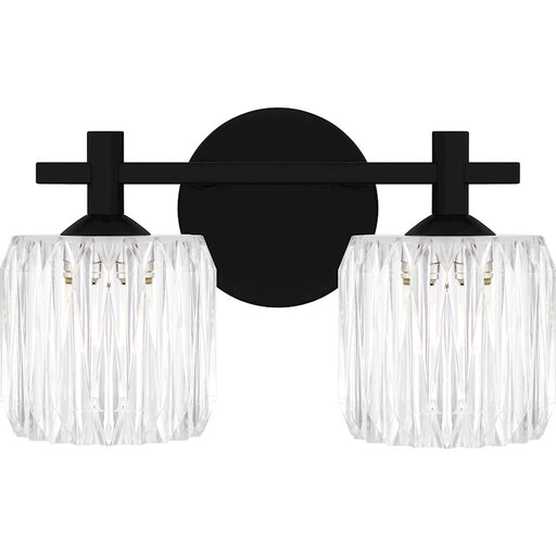 Quoizel Spade 2Light Bath Light, Matte Black/Clear Acrylic - SPD8614MBK