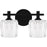 Quoizel Spade 2Light Bath Light, Matte Black/Clear Acrylic
