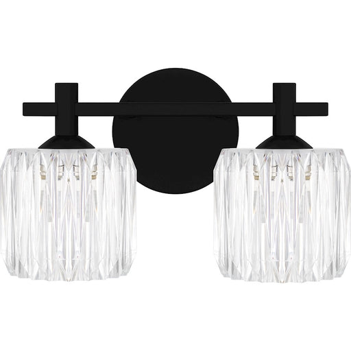 Quoizel Spade 2Light Bath Light, Matte Black/Clear Acrylic