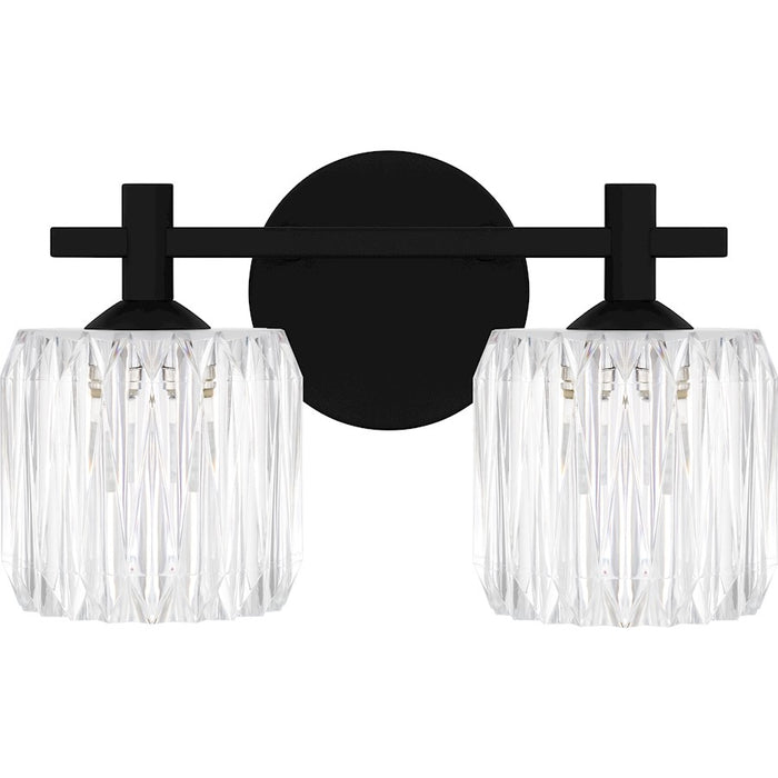 Quoizel Spade 2Light Bath Light, Matte Black/Clear Acrylic