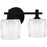 Quoizel Spade 2Light Bath Light, Matte Black/Clear Acrylic