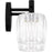Quoizel Spade 2Light Bath Light, Matte Black/Clear Acrylic
