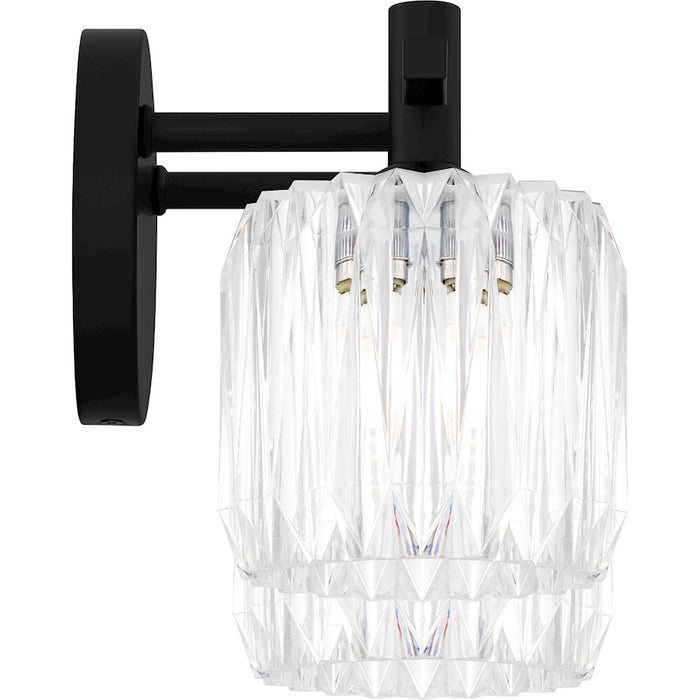 Quoizel Spade 2Light Bath Light, Matte Black/Clear Acrylic