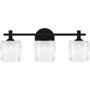 Quoizel Spade 3Light Bath Light, Matte Black/Clear Acrylic - SPD8622MBK