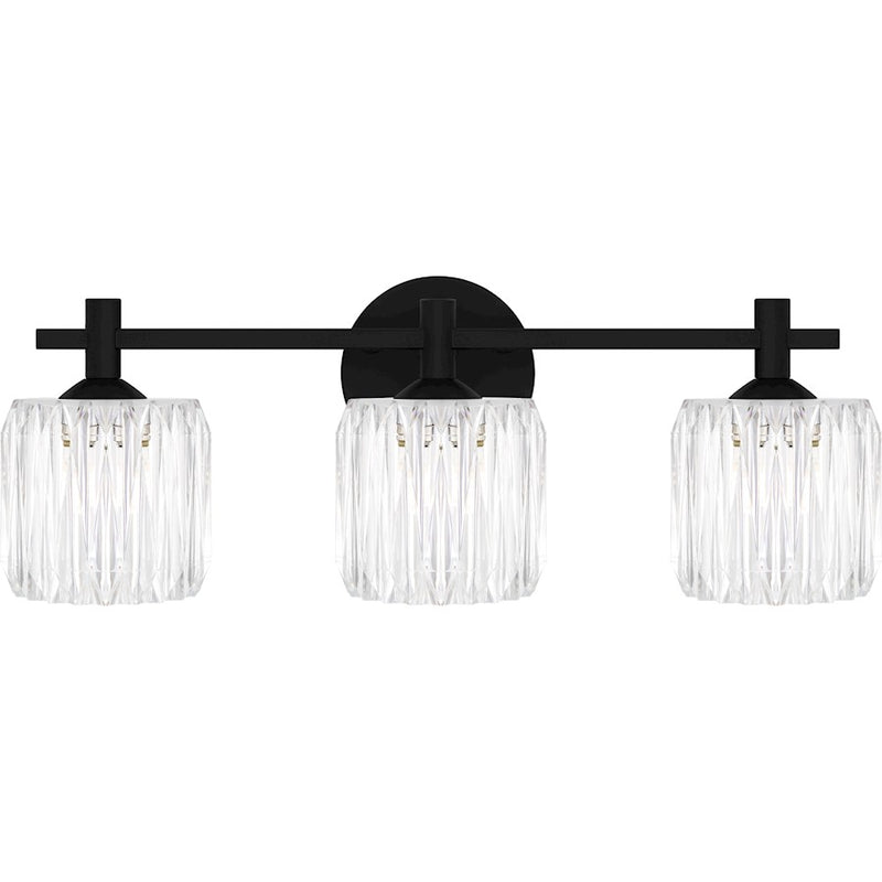 Quoizel Spade 3Light Bath Light, Matte Black/Clear Acrylic - SPD8622MBK