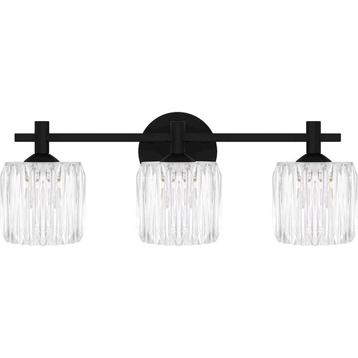 Quoizel Spade 3Light Bath Light, Matte Black/Clear Acrylic