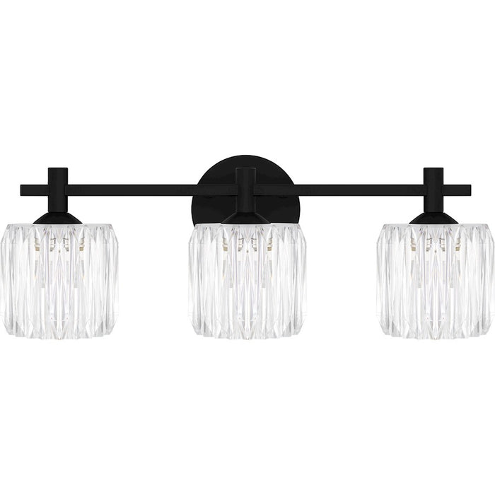 Quoizel Spade 3Light Bath Light, Matte Black/Clear Acrylic
