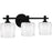 Quoizel Spade 3Light Bath Light, Matte Black/Clear Acrylic