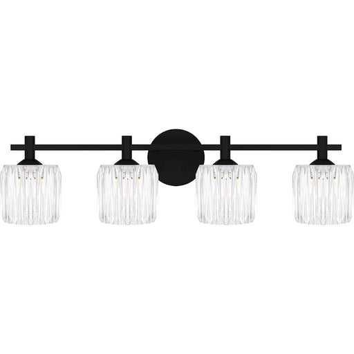 Quoizel Spade 4Light Bath Light, Matte Black/Clear Acrylic - SPD8630MBK
