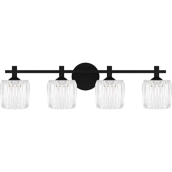 Quoizel Spade 4Light Bath Light, Matte Black/Clear Acrylic - SPD8630MBK
