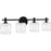 Quoizel Spade 4Light Bath Light, Matte Black/Clear Acrylic