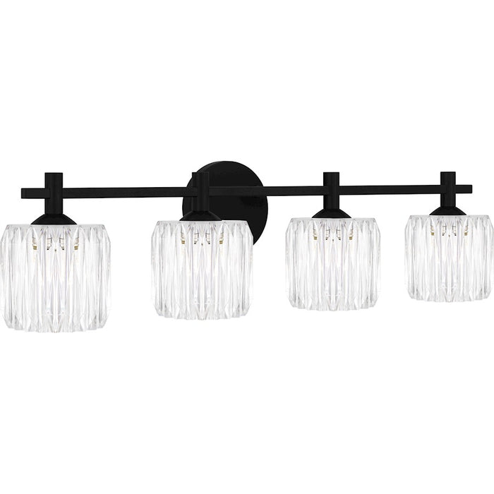 Quoizel Spade 4Light Bath Light, Matte Black/Clear Acrylic