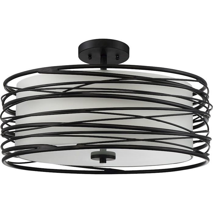 Quoizel Spiral 3 Light Semi-Flush Mount, Mystic Black