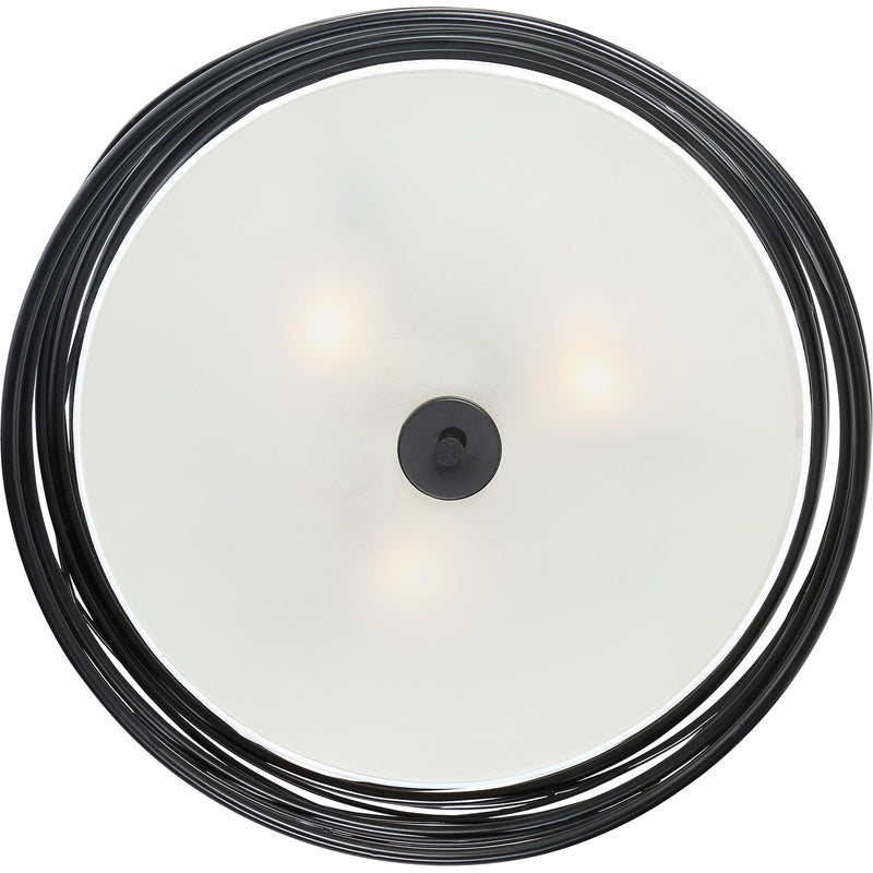 Quoizel Spiral 20in 3-Light Pendant | Transitional Mystic Black and Off White Fabric | Kitchen Island & Dining Room | Model SPL2820K