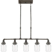 Quoizel Squire 5 Light Island Chandelier, Rustic Black