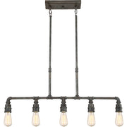 Quoizel Squire 5 Light Island Chandelier, Rustic Black