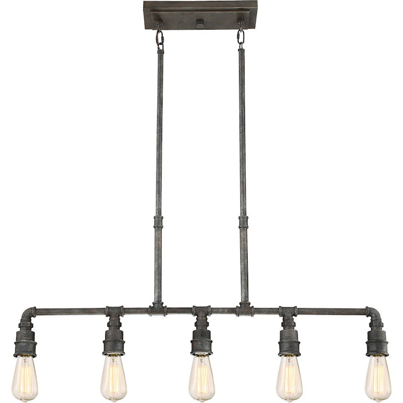 Quoizel Squire 5 Light Island Chandelier, Rustic Black