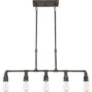 Quoizel Squire 5 Light Island Chandelier, Rustic Black