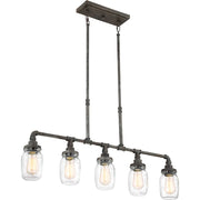 Quoizel Squire 5 Light Island Chandelier, Rustic Black